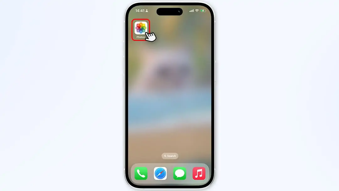 Opening the Photos app on iPhone