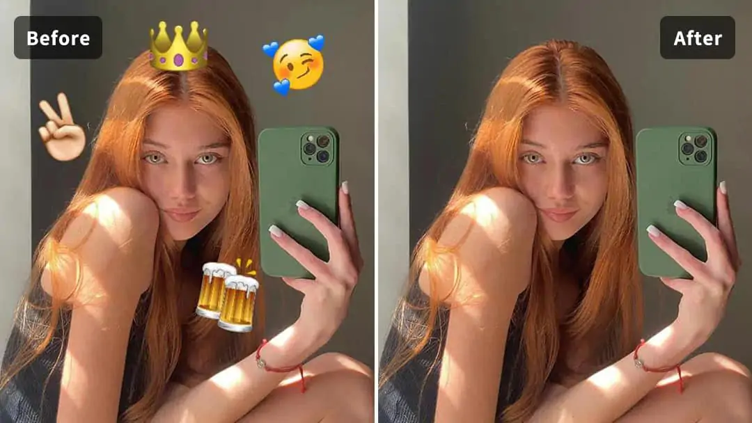 Removing unwanted stickers to restore the photo