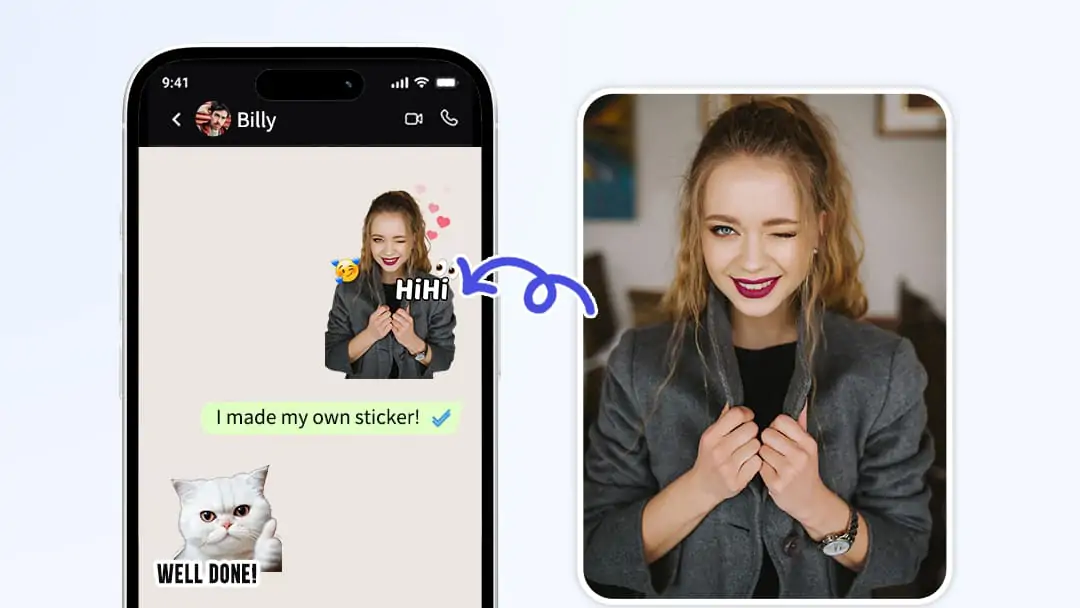 Creating custom WhatsApp stickers with Pokecut