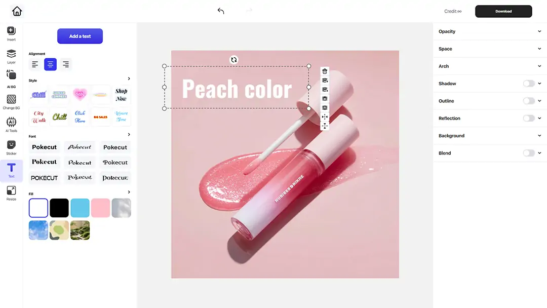 Use Pokecut to edit screenshot text