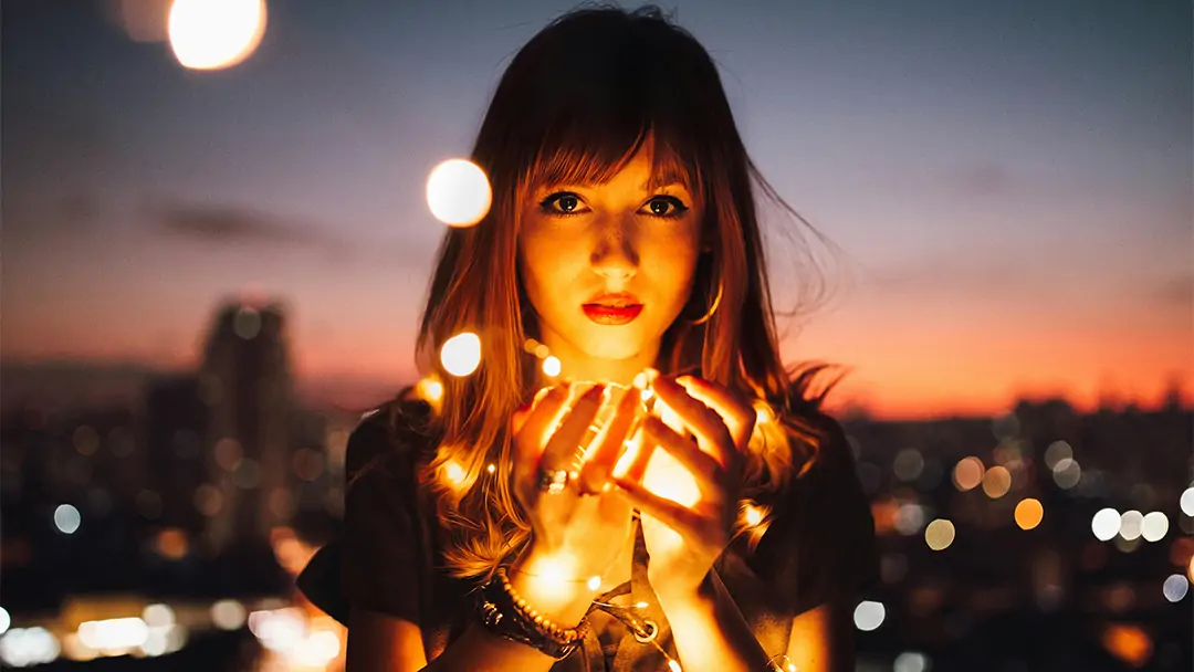 Bokeh light effect in portrait photography