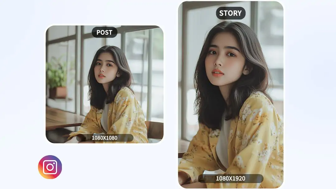 Satu klik untuk mengatur ukuran foto Instagram