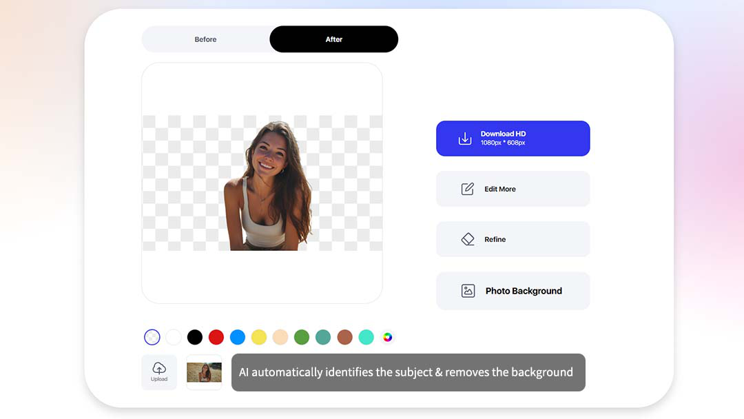 AI detecting and cutting out the subject from the background