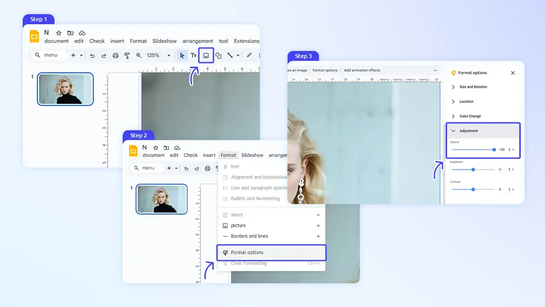 Remove image bg on google slides via built-in feature