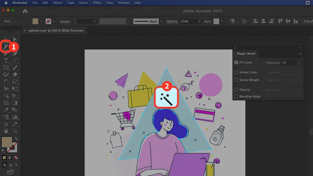 Remove image bg in illustrator via magic wand tool