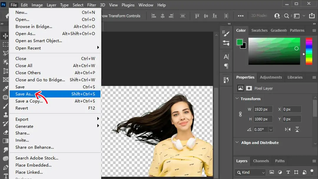 Save image with transparent background
