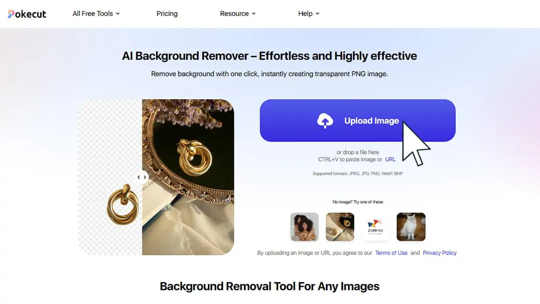 Upload green screen photo