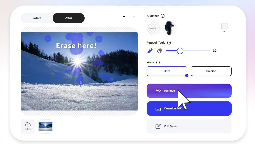 Brush over signature area and click Remove
