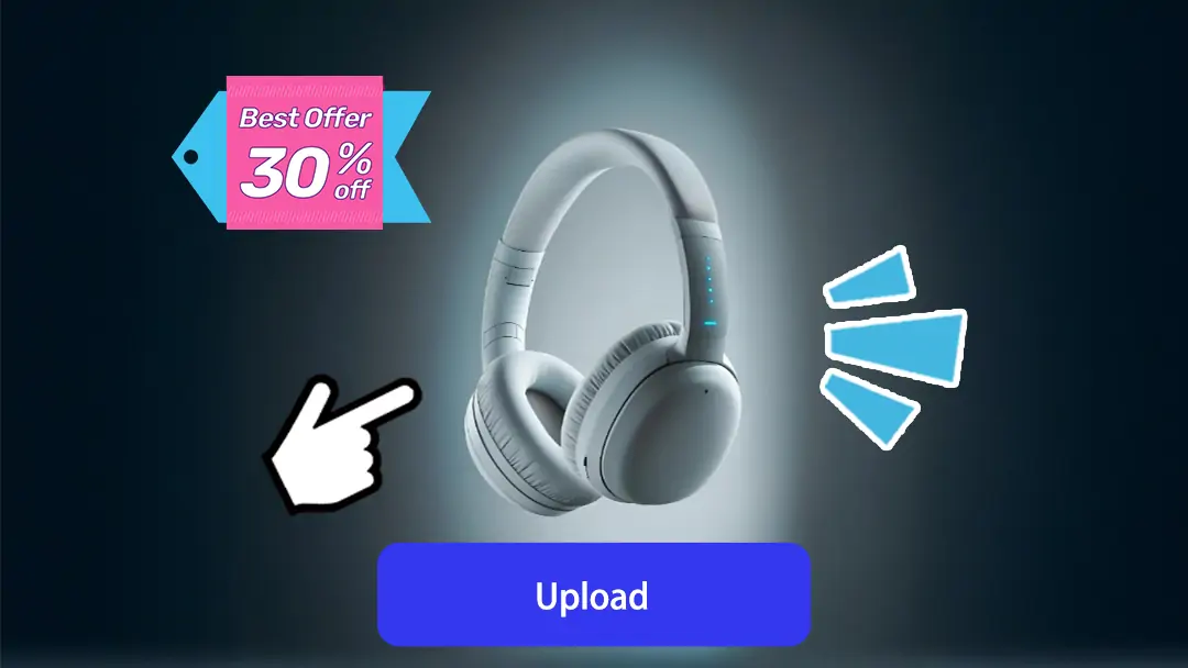 Upload an e-commerce product image with stickers