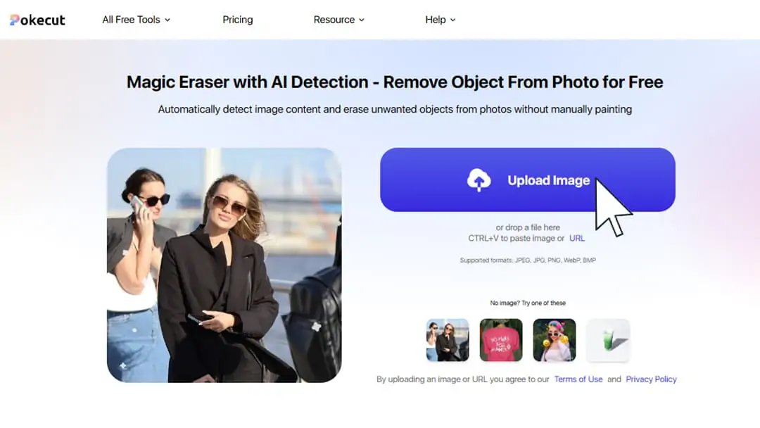 Remove stray hairs by using Pokecut's Magic Eraser