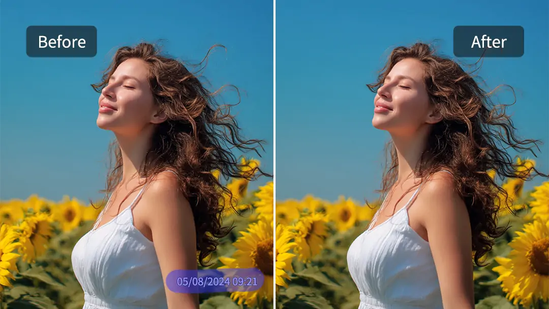 Remove timestamps from photos