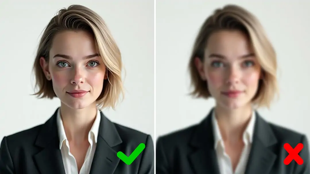 Choose a clear resume image instead of a blurry one