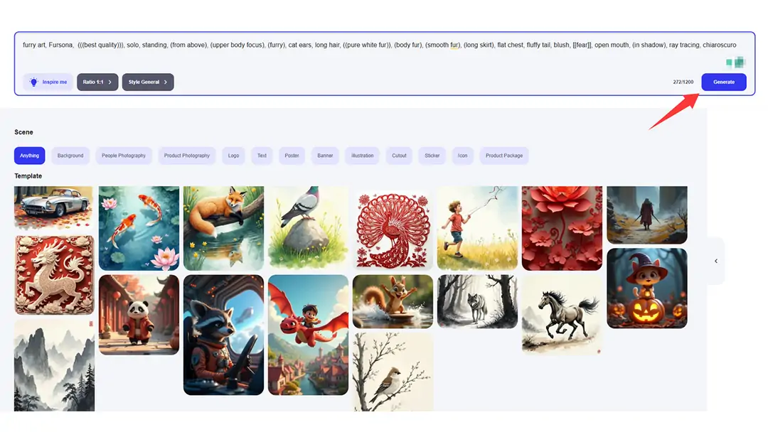 Use Pokecut's AI image generator
