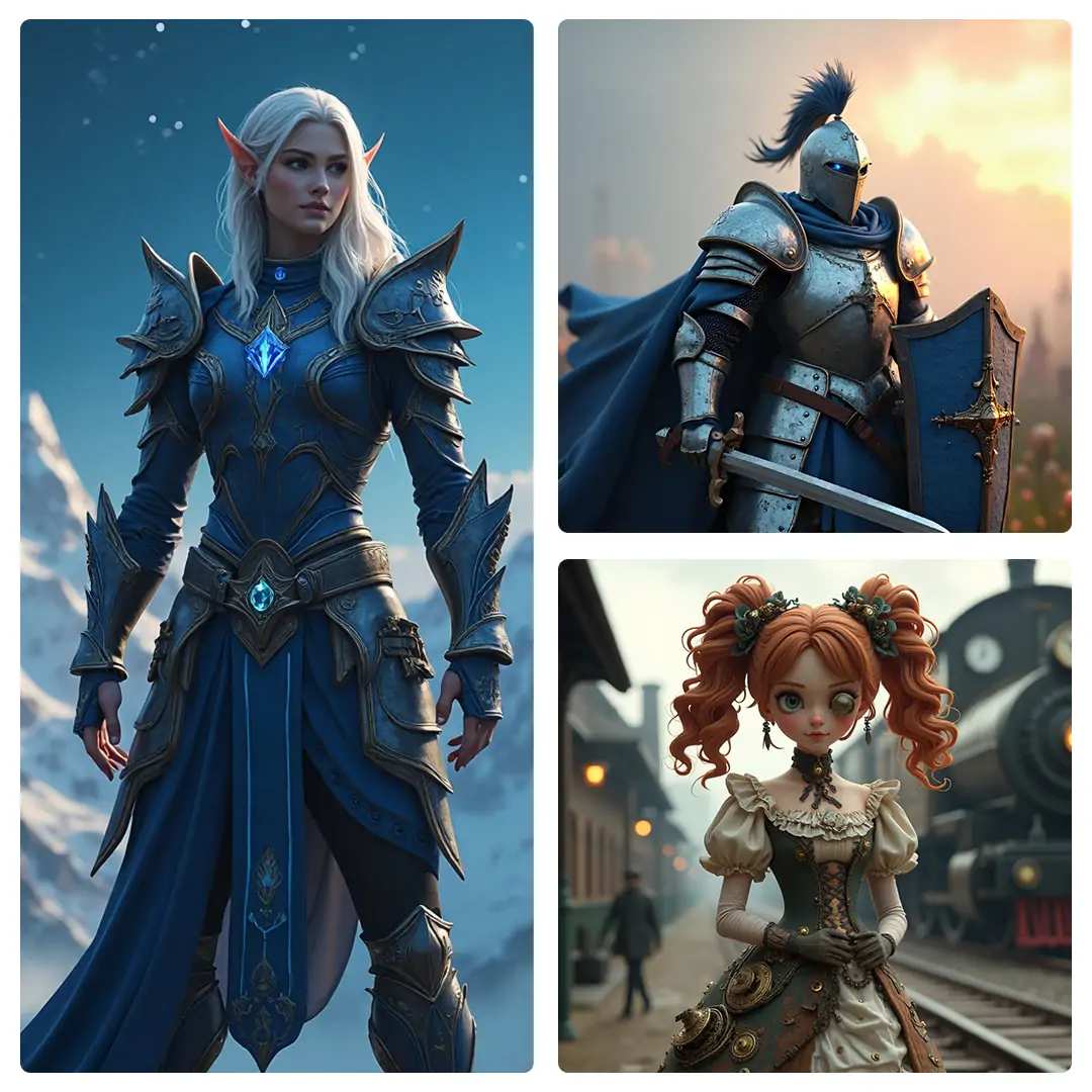 Different styles of characters are created by Pokecut's 3d character creator