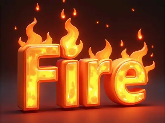 Use Pokecut's 3D text generator to create 3D fire font online for free.