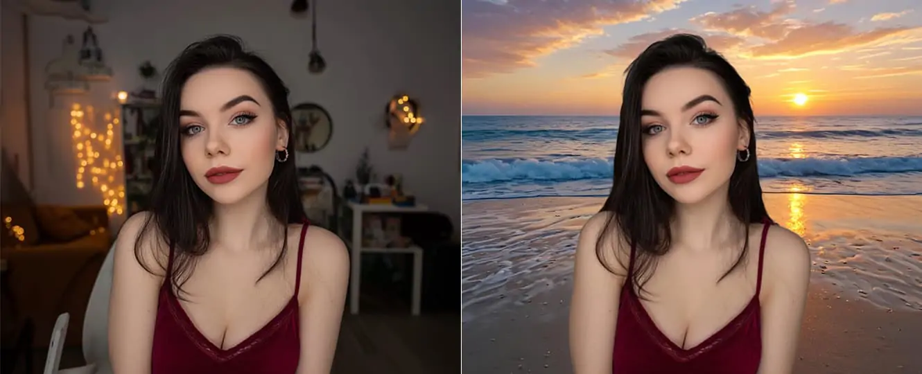 AI backgrounds allow you to freely replace indoor and outdoor backgrounds for portraits