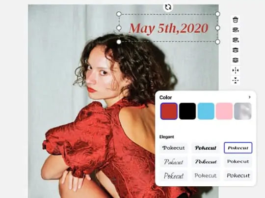 Add time and date stamp to photos, then customize fonts, style and color