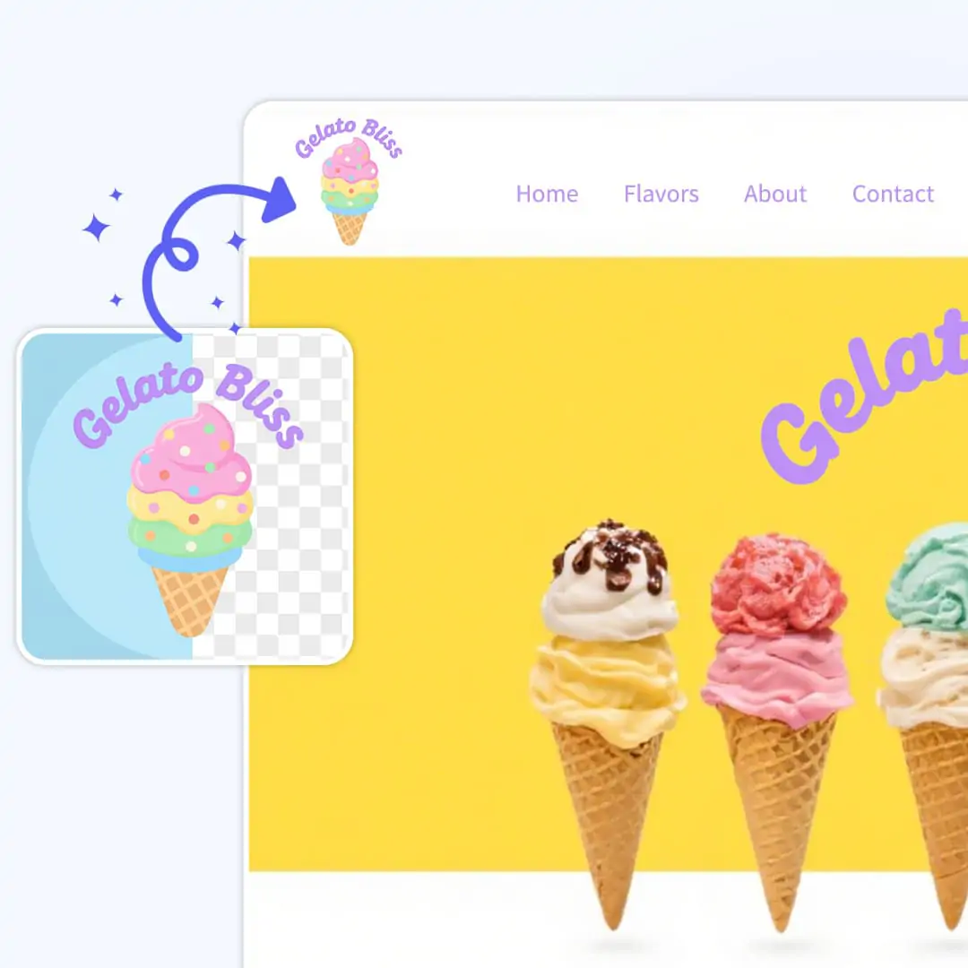 A product photo with an added transparent logo overlay