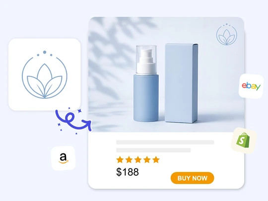 Product image with a small brand logo