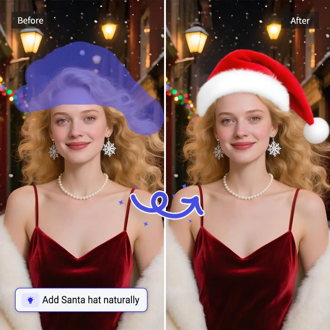 Pokecut easily add Santa hat to picture online for free