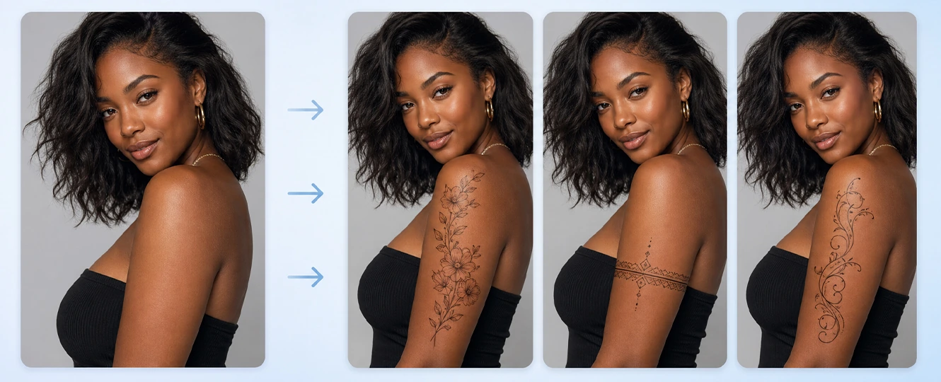 Preview tattoo ideas on a wrist before booking