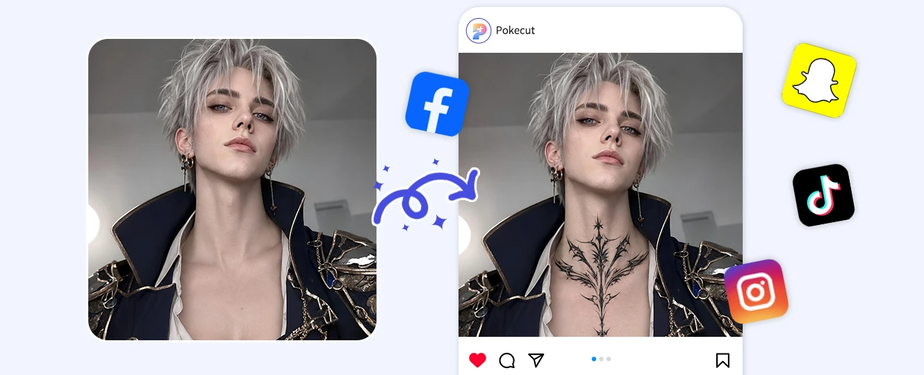 Add a creative tattoo to a social portrait