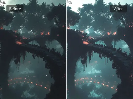 Upload your design and use AI filters to quickly adjust brightness as you like.
