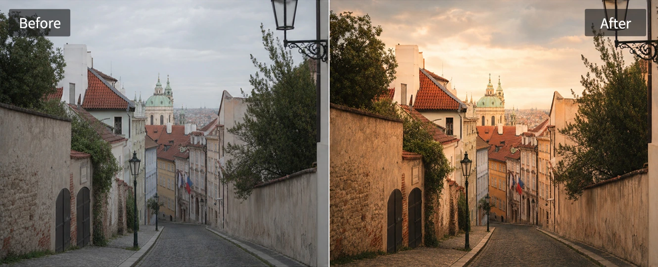 Landscape changed into a film mood