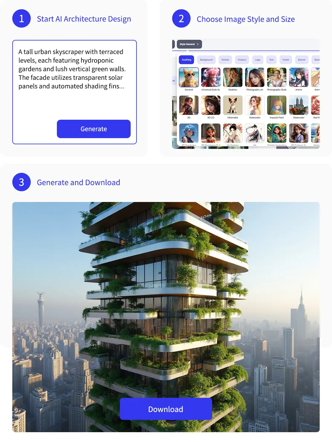 3 steps in generating special architectures by Pokecut