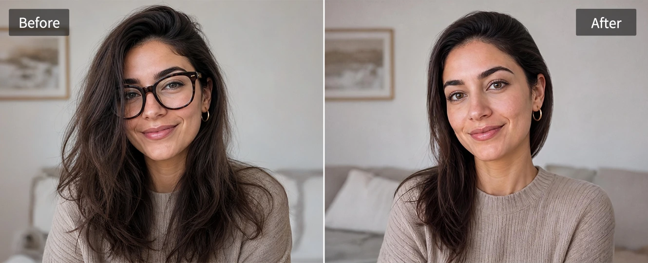 Style cleanup making the face outline clearer in a portrait