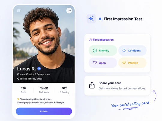 Build a social profile card from first impression results