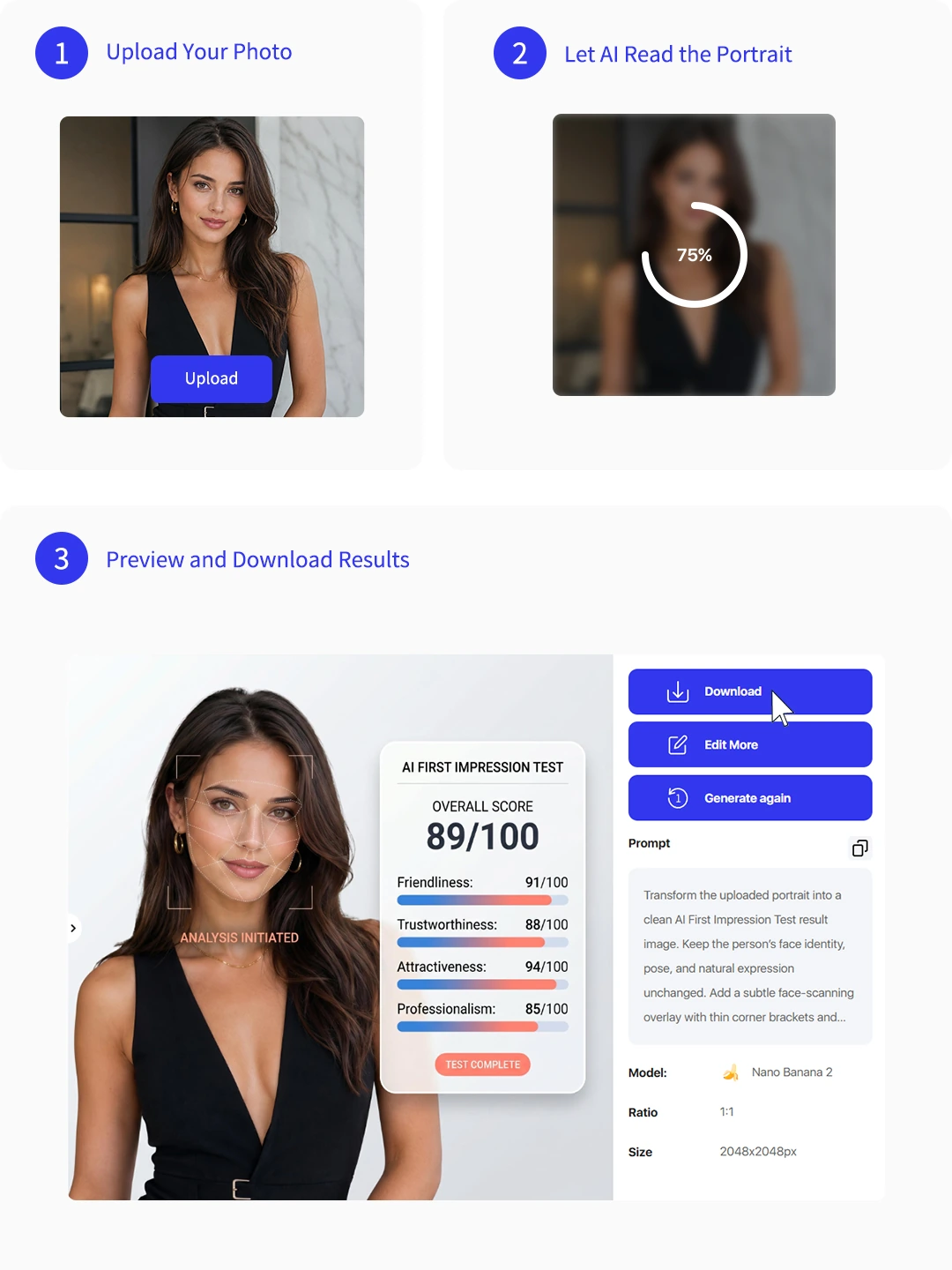Use an AI first impression test in three simple steps