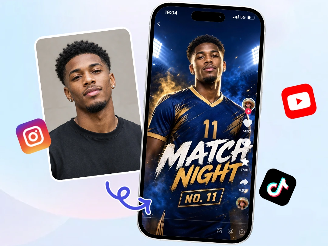 Generate a football player poster with custom details