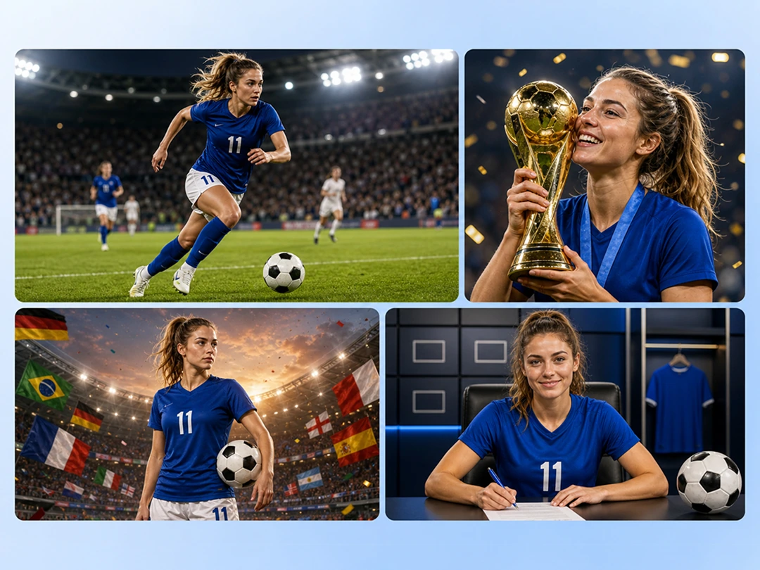 Generate a football player poster with custom details
