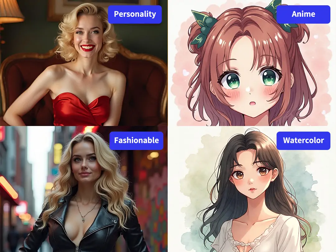 Use Pokecut AI Girlfriend Generator to create AI girlfriends in various art styles