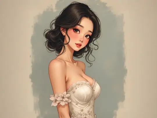 插畫風格AI女孩形象