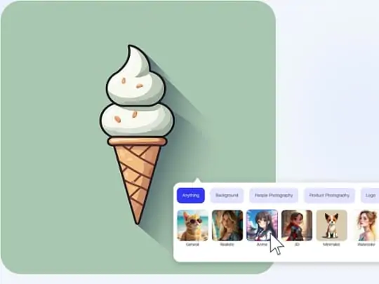 Choose sizes and styles of photo when generating in ai icon generator.