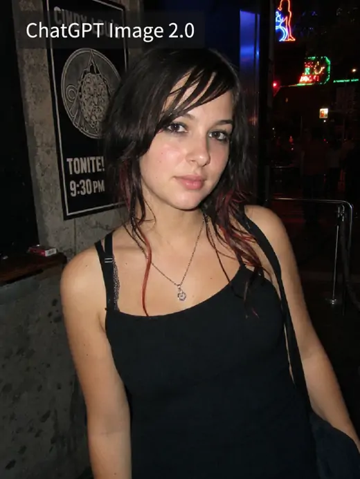 Posing for a candid flash portrait outside a club