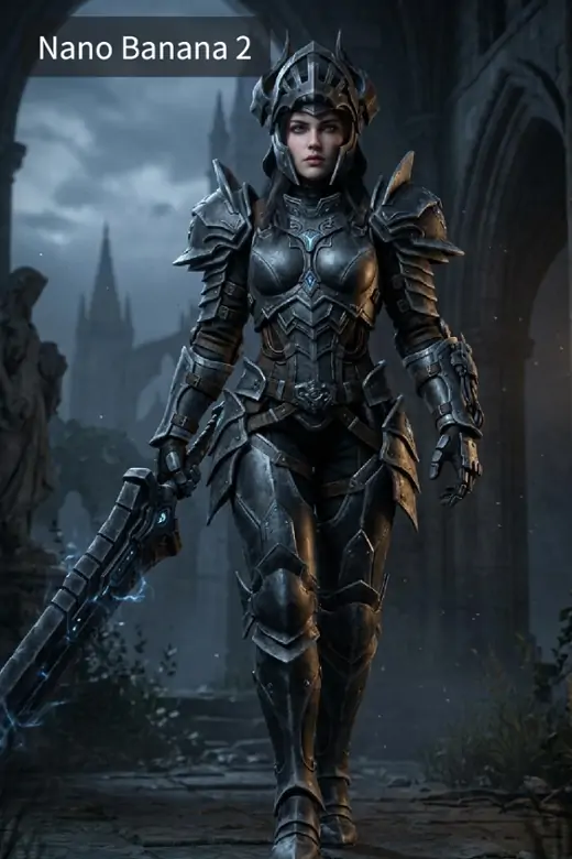 Create detailed 3D mecha game character in dark fantasy style