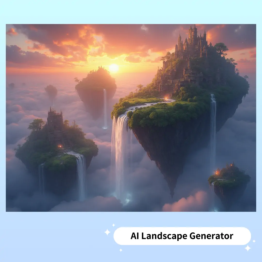 Realistic AI-generated landscapes by Pokecut's AI landscape generator