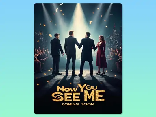 AI-generated movie poster with Pokecut: Now You See Me theme.