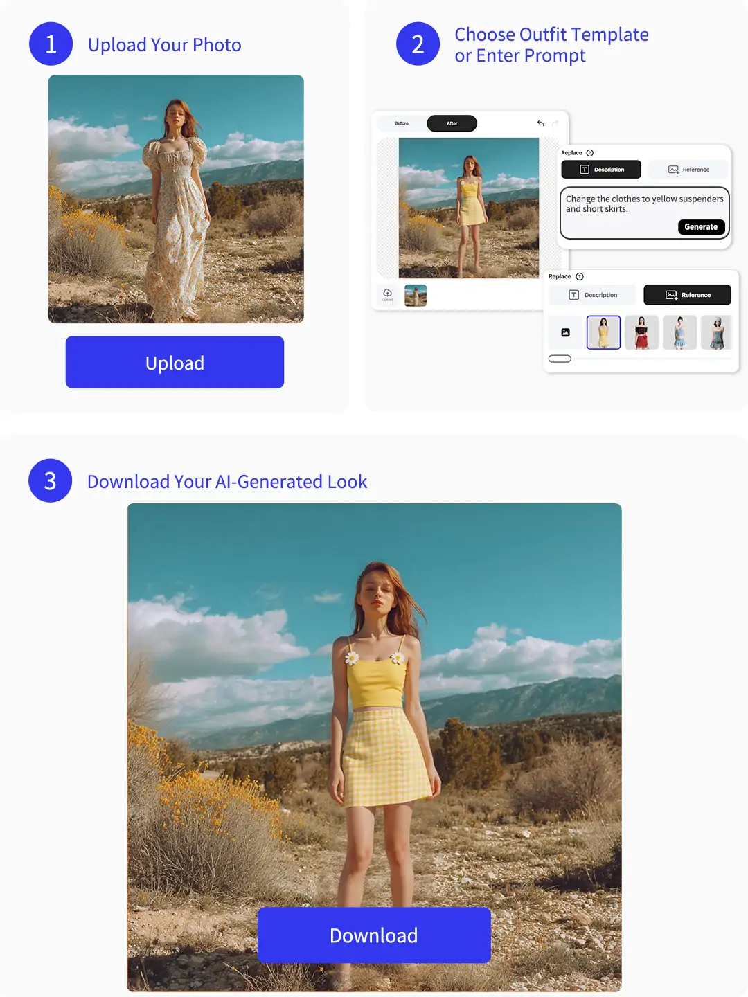Steps of using Pokecut's AI outfit generator
