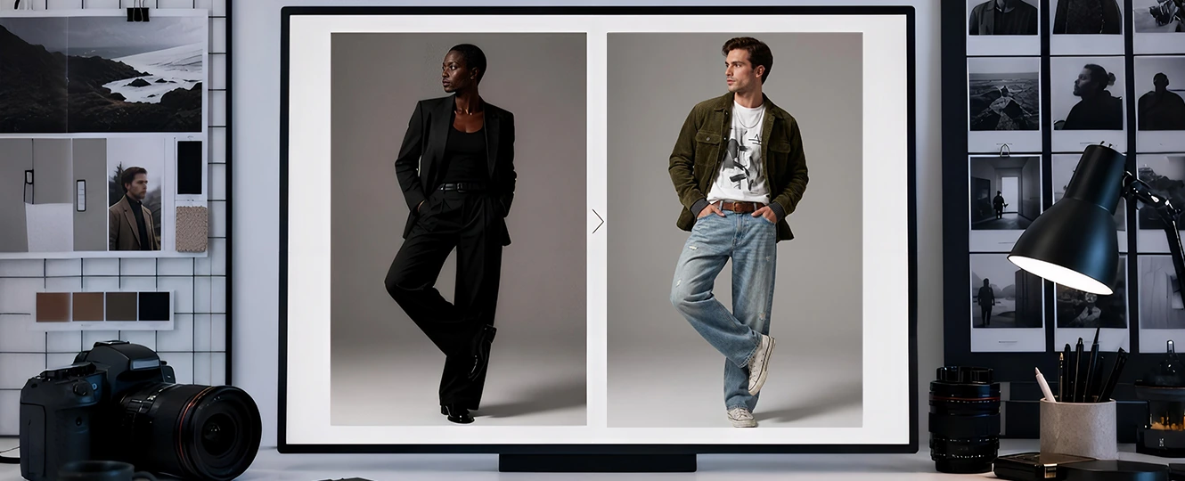 Preview photo shoot poses before a studio session