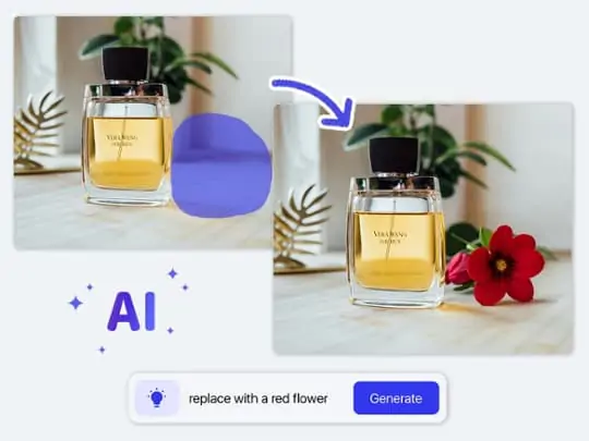 Create custom marketing materials with AI object replacer.