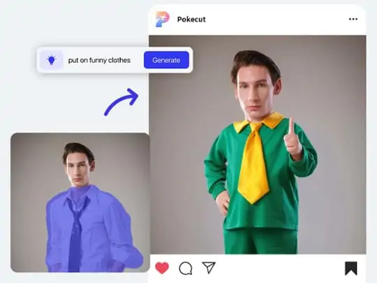 Innovate social media content using artificial intelligence to replace objects.