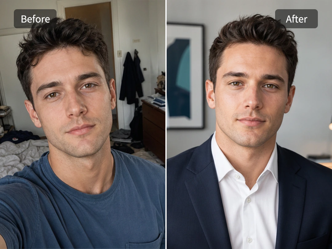 Turn a casual selfie into a professional profile photo