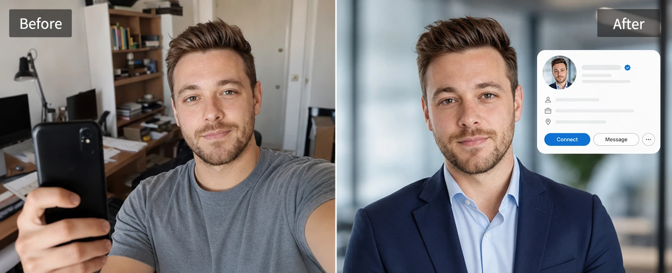 Create a cleaner work profile photo from a selfie