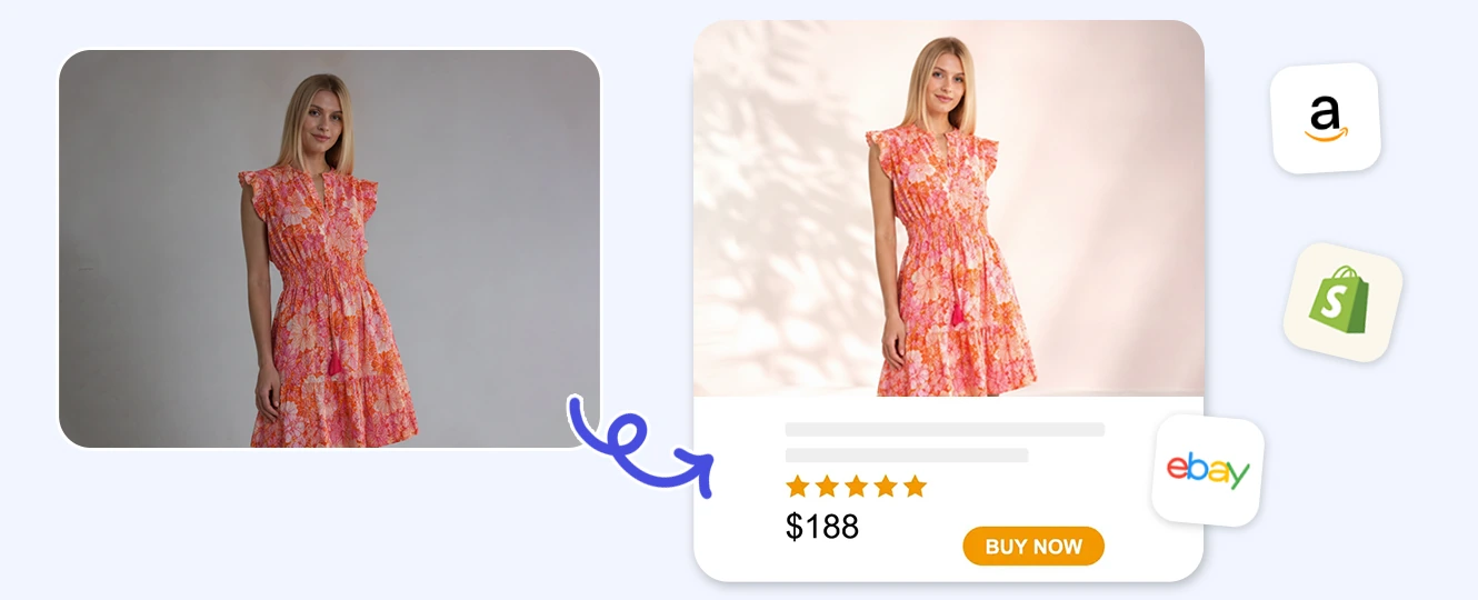 Remake shop product photos with cleaner backgrounds