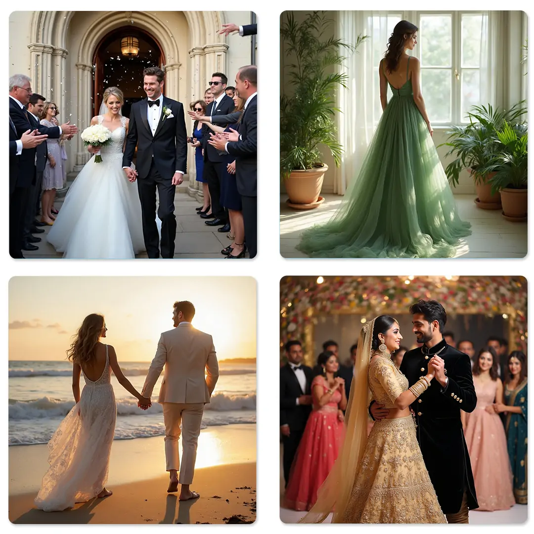 AI generated diverse wedding photos using pokecut