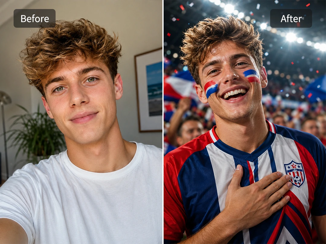 Create a World Cup fan poster from one selfie